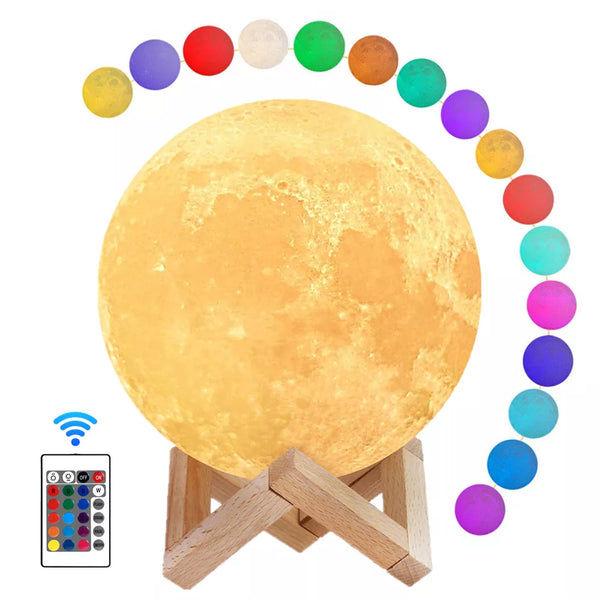 Moon Lamp Night Light 3D Print Moonlight Timeable LED Dimmable Rechargeable Bedside Table Desk Lamp Dropship - Flasho